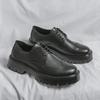Chaussures richelieu en cuir à semelle épaisse pour adolescents – Chaussures basses à lacets, décontractées et tendance pour l'automne/hiver