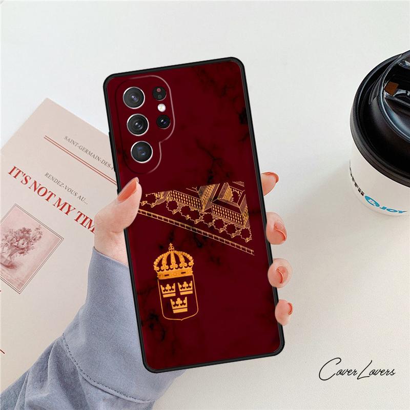 Sweden Passport phone case For Samsung Galaxy S24 S25 S23 S22 Ultra Note 10 20 Plus S20 S21 FE Cover