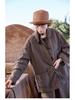 Spring Summer Retro Women's Tea Brown Linen Plus Size Slimming Loose Lapel Shirt Outerwear