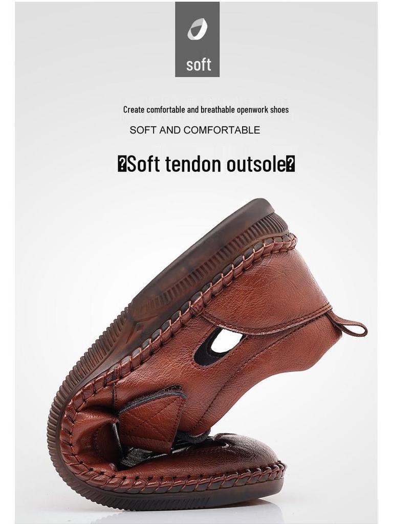 Męskie sandały z odkrytymi palcami, rozmiar duży 47-48, z grubą podeszwą z gumy ścięgnowej na lato.