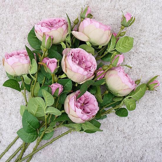 

Faux Silk Flower Attractive Eco-friendly Lightweight Simulation Rose Easy Care Faux Silk Flower Fake Flower for Birthday