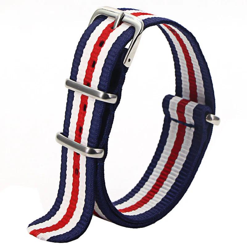 Sport Nylon Watch Band for Women&Men Watch Strap 18mm 20mm 22mm Army Sport Strap Fabric Nylon Watchband Buckle Belt