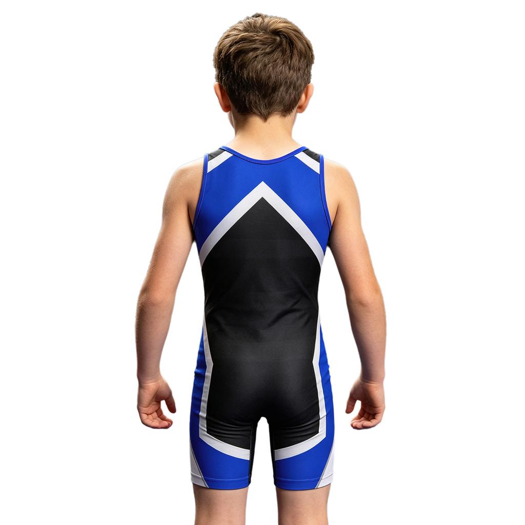 Canottiera da Lotta per Ragazzi Color Block Senza Maniche Lunghezza Coscia Body per Sport Allenamento Esercizio Ciclismo Allenamento