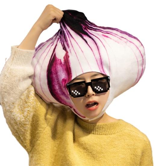 Foto clona Jasné barevné tvar ovoce jídlo Měkká plyšová pokrývka hlavy Otvor pro obličej Kostým internetové celebrity Párty rekvizita