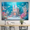 2D Fantasy Underwater Palace Backdrop Mermaid Theme Background Banner