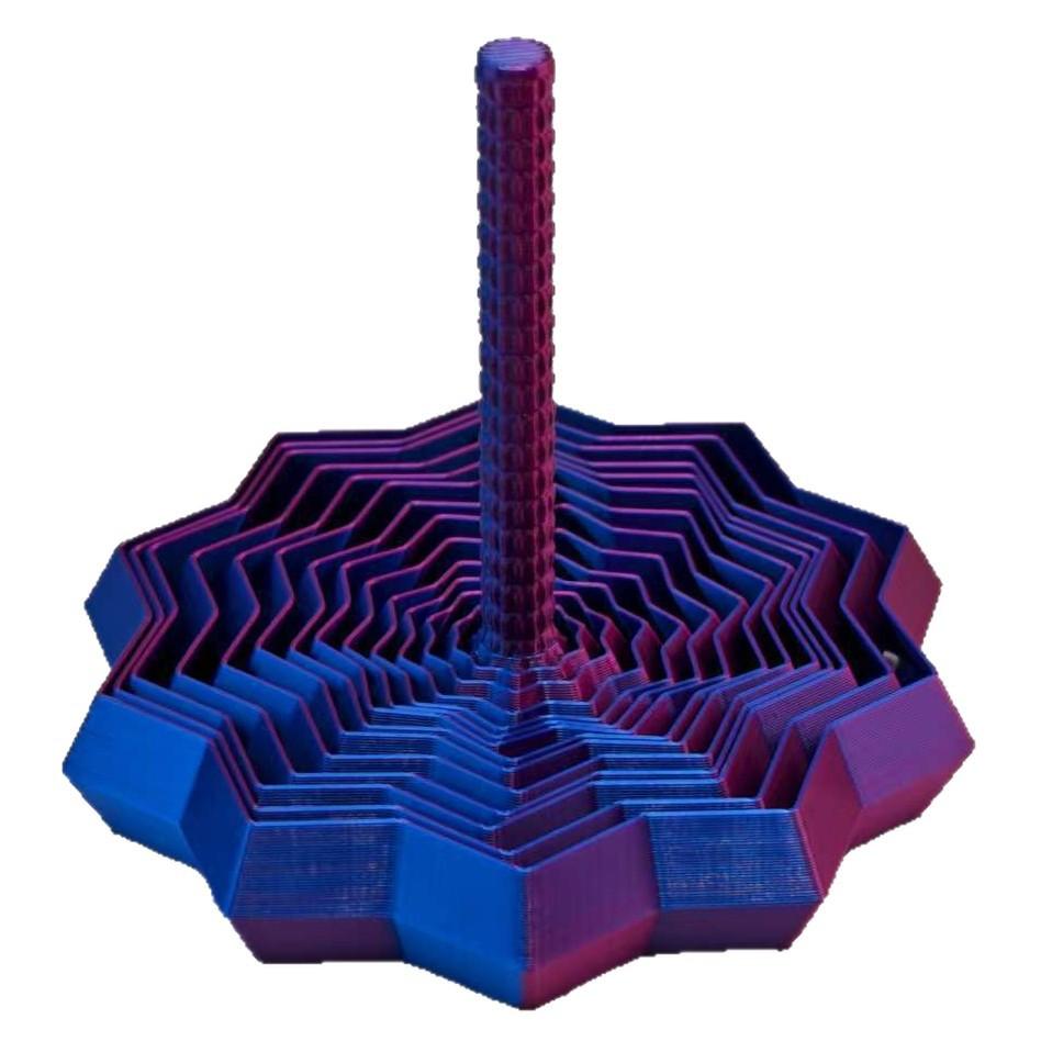 1PCS 3D Printed Decagonal Fingertip Decompression Soothing Toy with Handle To Expand Sensory Decompression Star-shaped Novelty Gyro