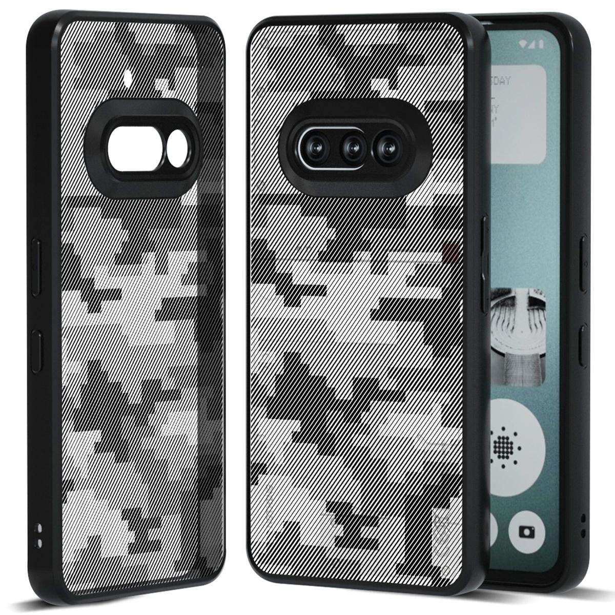 

IBMRS For Nothing Phone (3a) Case TPU+PC Heavy Duty Shockproof Phone Cover Grid Camouflage