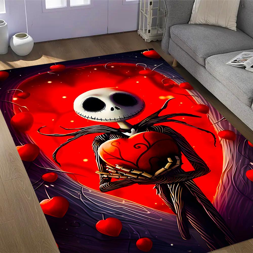 Tappeti Antiscivolo a Tema Nightmare Before Christmas - Decorazioni per la Casa in Poliestere, Adatti per Camere da Letto, Soggiorni, Ingressi, Studi e Decorazioni