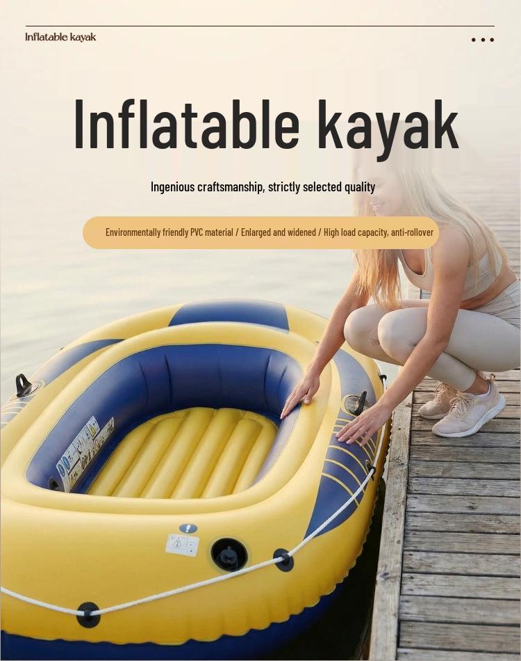 Durable Outdoor Inflatable Kayak: Fishing Boat with Thickened Wear-Resistant PVC