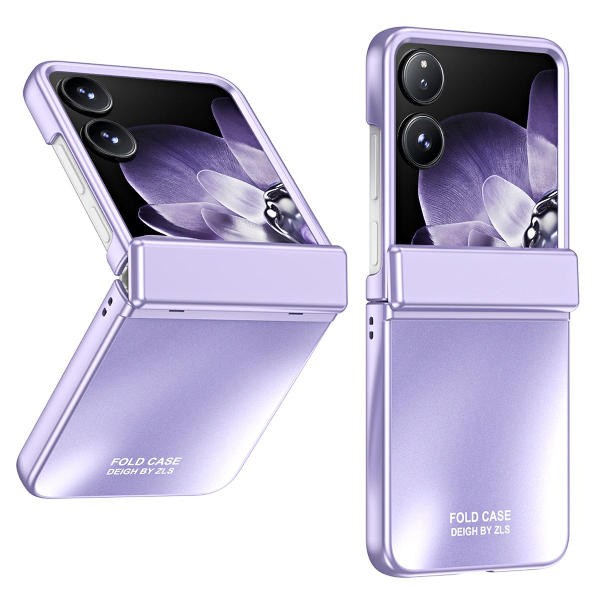 

For Xiaomi Mix Flip 5G Case Electroplating Hard PC Protective Phone Cover Purple