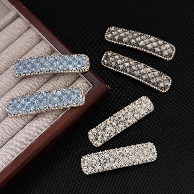 1/2Pcs Light Luxury  Hairpin Versatile Temperament Shining Zircon Side Clip Bangs Clip  Hair Accessories Gifts