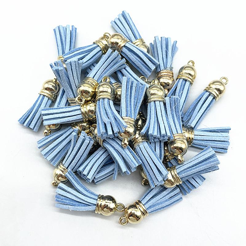New 10pcs 38mm Vintage Leather Tassels DIY Keychain Cellphone Straps Pendant Tassels for Jewelry Earrings Findings Accessories