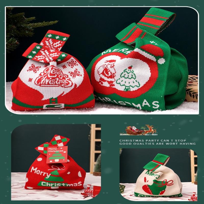 Christmas Gift Bags Xmas Santa Sacks Packaging Knitted Storage Bag Merry Christmas Kids Candy Bag Home Decor Christms Decoration