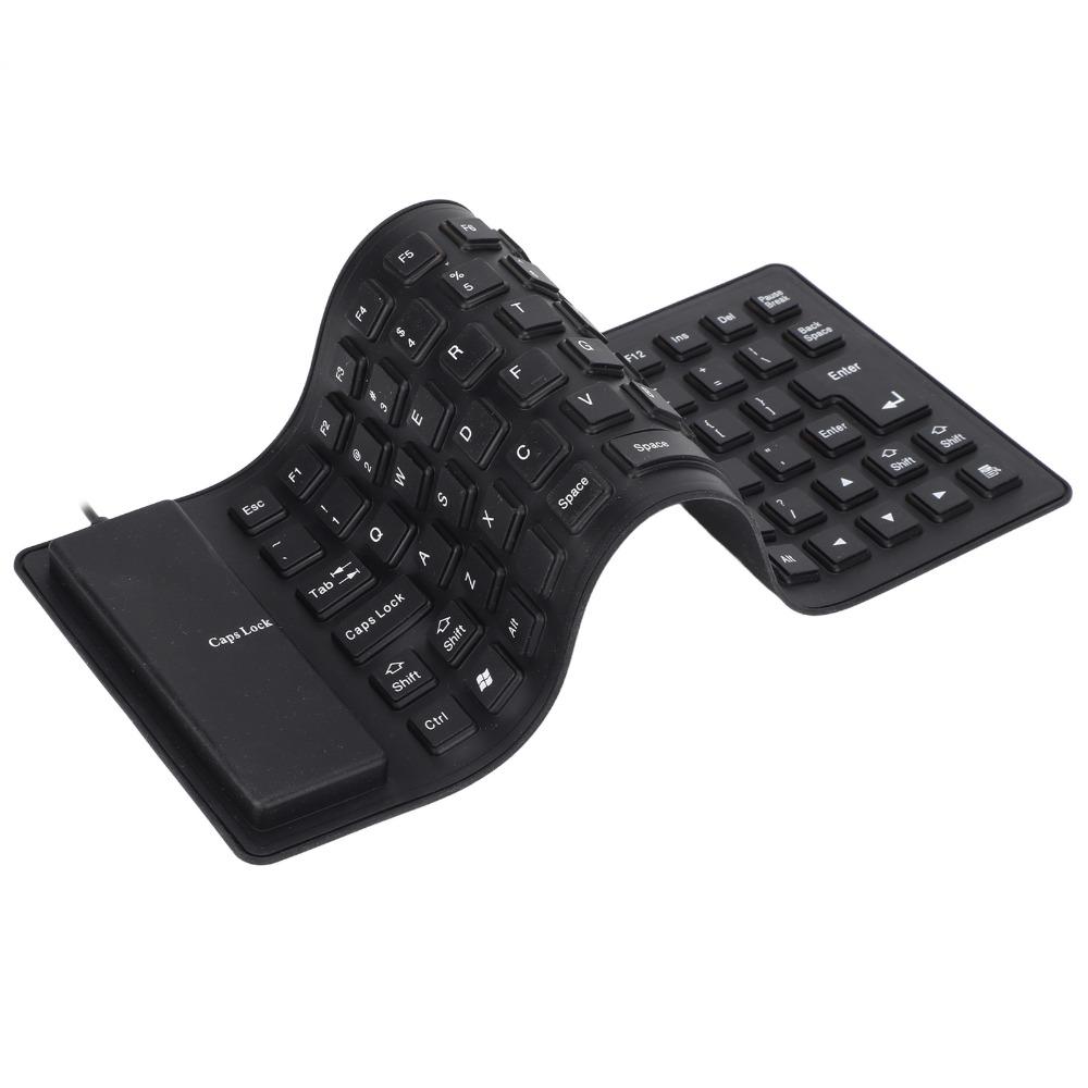 85 Keys USB Wired Keyboard Silent Keys Foldable Keyboard Portable Silicone Keyboard  Home