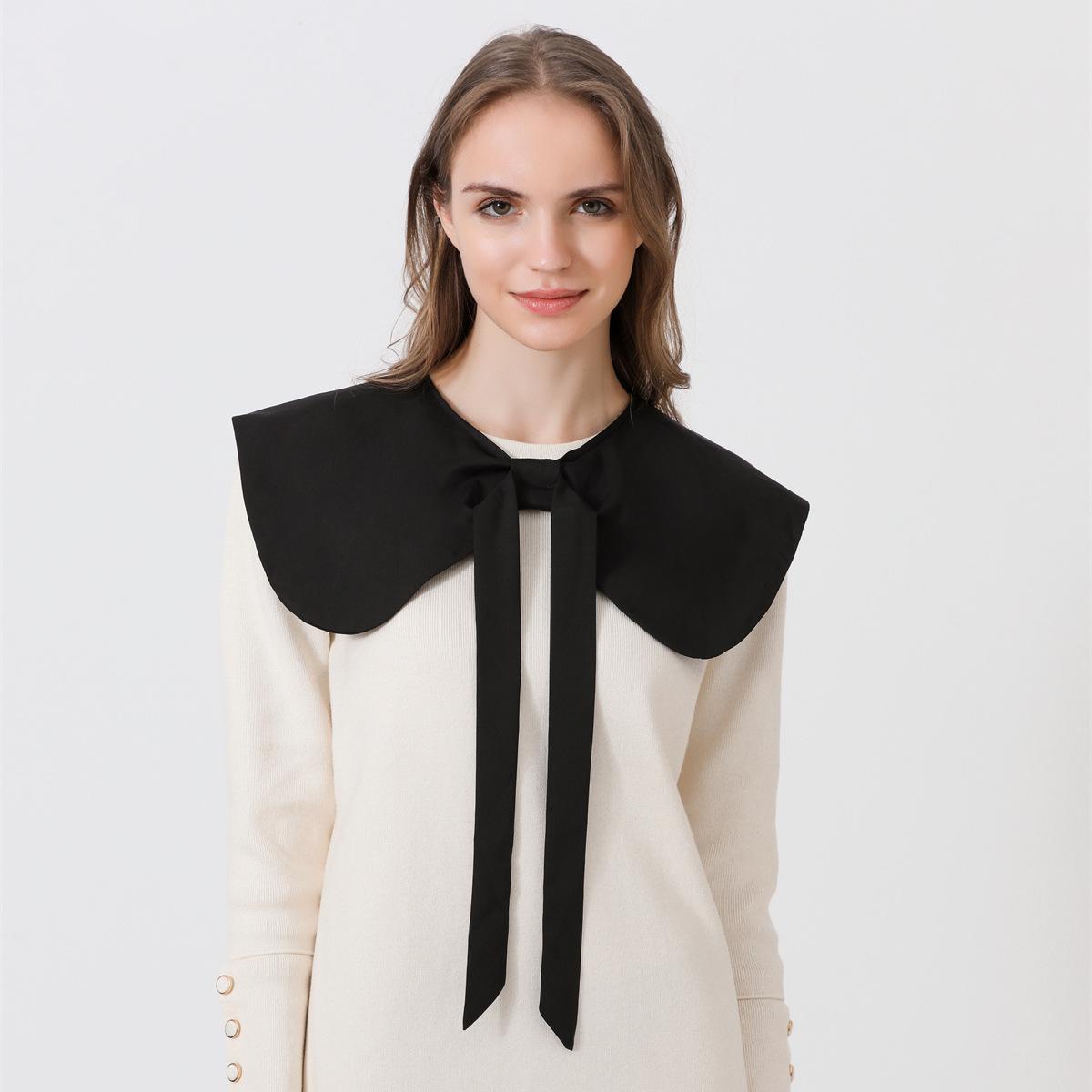 

Japanese Cute Bow Fake Collar Doll Collar Sweet Big Collar Bow Tie Shawl Tie Knot Outer Layer чорний