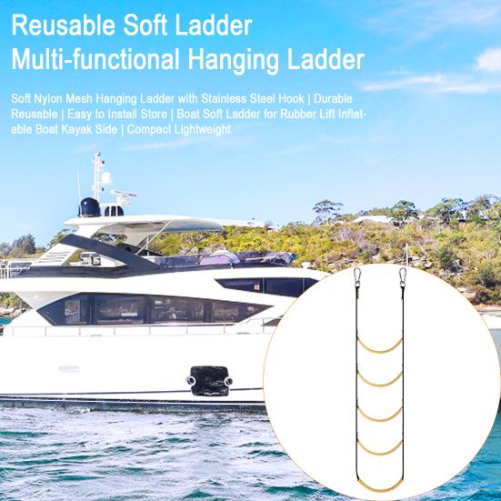3/4/5 Trinn Båt Tau Stige Kraftig Sammenleggbar Klatrestige Gummibåt Kajakk Seilbåt Motorbåt Kano Yacht Hengestige