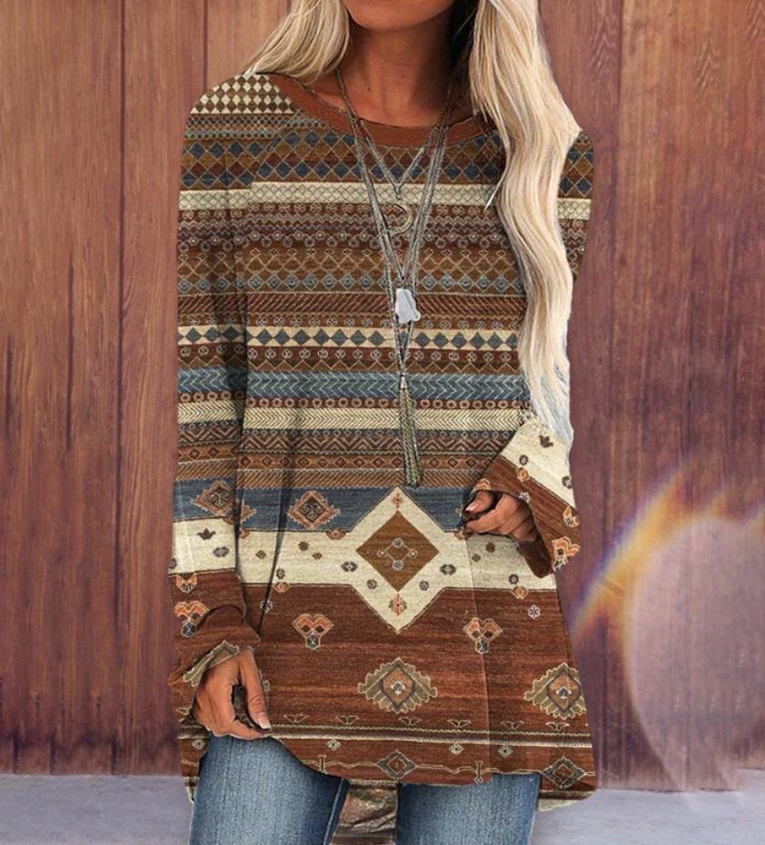 

Fashion New Long Sleeve T-Shirt Women S Long Sleeve Printed Top Autumn And Winter Casual 2023 Large Size Round Neck Long Sleeve 6XL