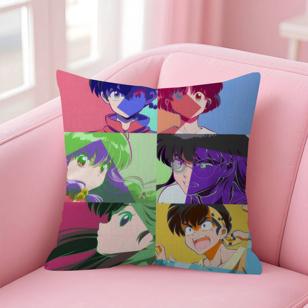 Anime Ranma 2 1 Vintage Cushion Cover Car Throw Pillow Case For Sofa Car Christmas Gift