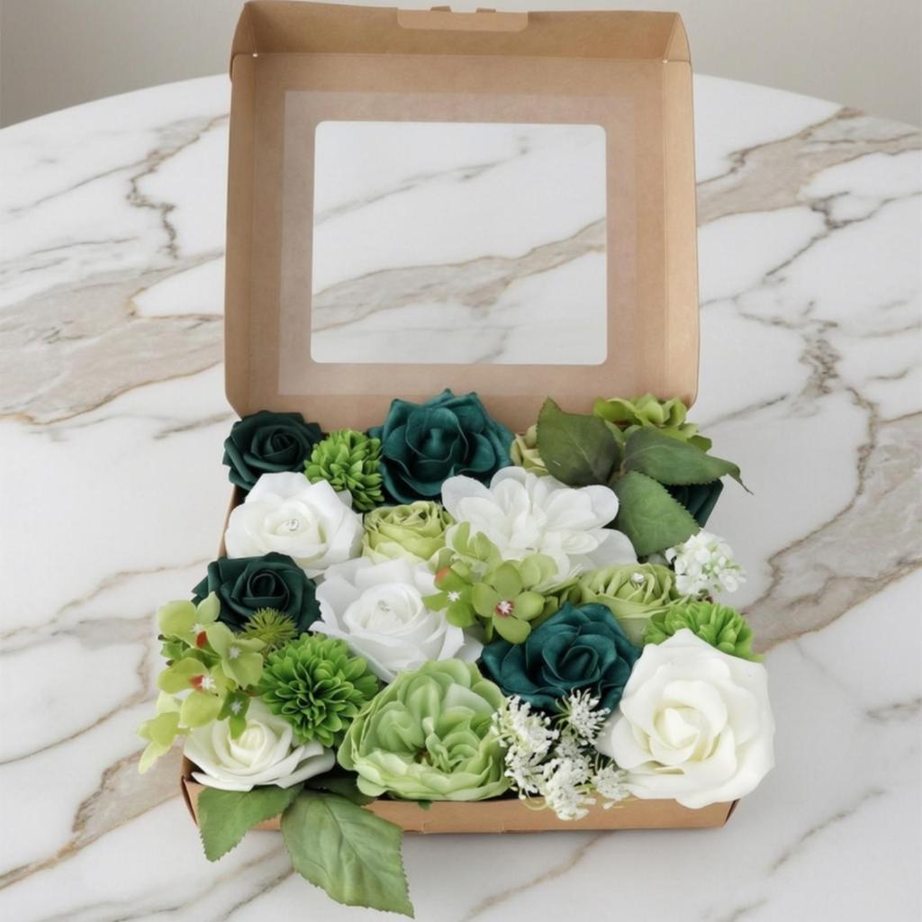 Handmade Silk Botanical Bouquet Fresh-Looking Textile Rose Arrangement with