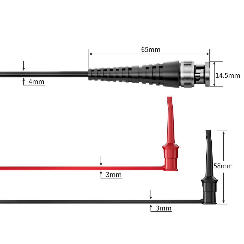 Cleqee BNC Test Lead Hook Clip Probe Cable Highly Conductive