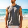 Men Workout Tank Top, Crew Neck Sleeveless T-Shirt, Retro Loose Fit Tank Top, Casual Summer Sports Tee for Gym Fitness Training