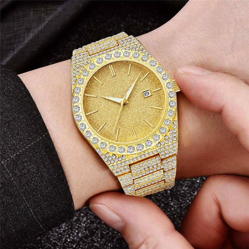 Reloj Hombre Genuine Big Brand Men Watches Casual Alloy Band Diamond Luxury Date Gifts Vintage Watch Montres De Marque De Luxe