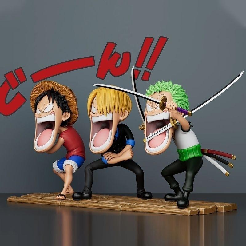 One Piece 11cm Anime Figure Luffy Sanji Zoro Combat Stance Figurine Model PVC Collection Desktop Action Figure Toy Kid Gifts