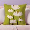 Colorful Flower Illustration Print Pillow Case Anti-dustmite Pillowcase Invisible zipper silky short plush Sofa cushion cover