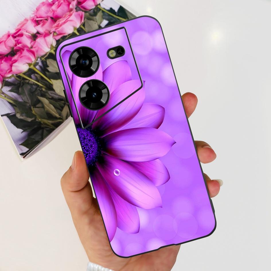 For Tecno Pova 5 2023 Case LH7n Fashion Butterly Flower Soft Silicone Phone Back Cover For Tecno Pova 5 4G Funda on Pova5 Bumper