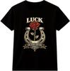 Lucky Horseshoe T Shirt Rose Biker Vintage Motorcycle Graphic Tee