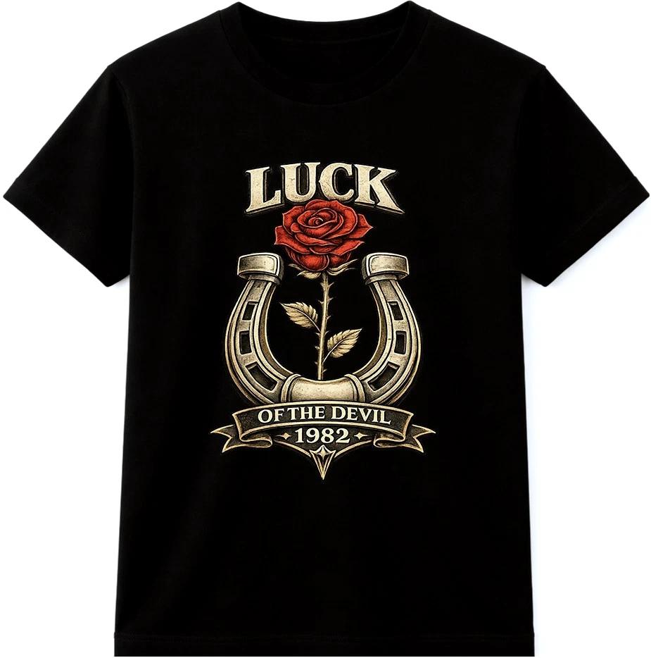 

Lucky Horseshoe T Shirt Rose Biker Vintage Motorcycle Graphic Tee M