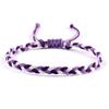 Adjustable Colorful Three-Strand Braided Waxed Thread Bracelet Set for Couples and Handmade Jewelry