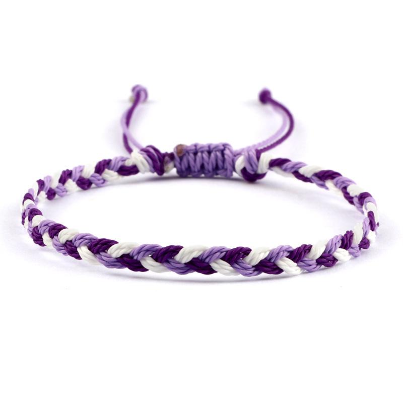 Adjustable Colorful Three-Strand Braided Waxed Thread Bracelet Set for Couples and Handmade Jewelry