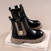 Girls' Martin Boots Autumn and Winter New Children's Boots British Style Big Children's Short Boots Girls' Stylish Leather Boots