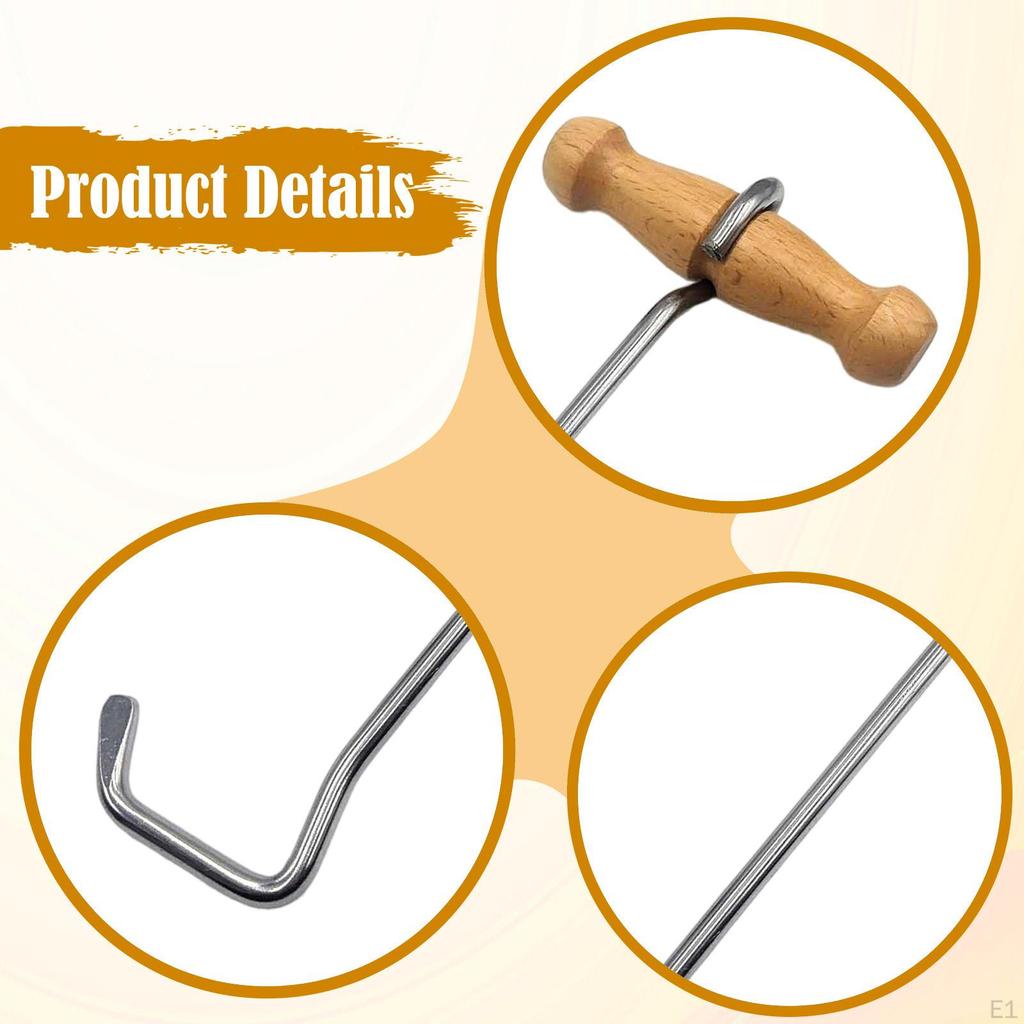 Holzgriff Stiefelhaken Ziehhilfe Schuh Praktisches Ziehwerkzeug Zug für hohe Reitstiefel