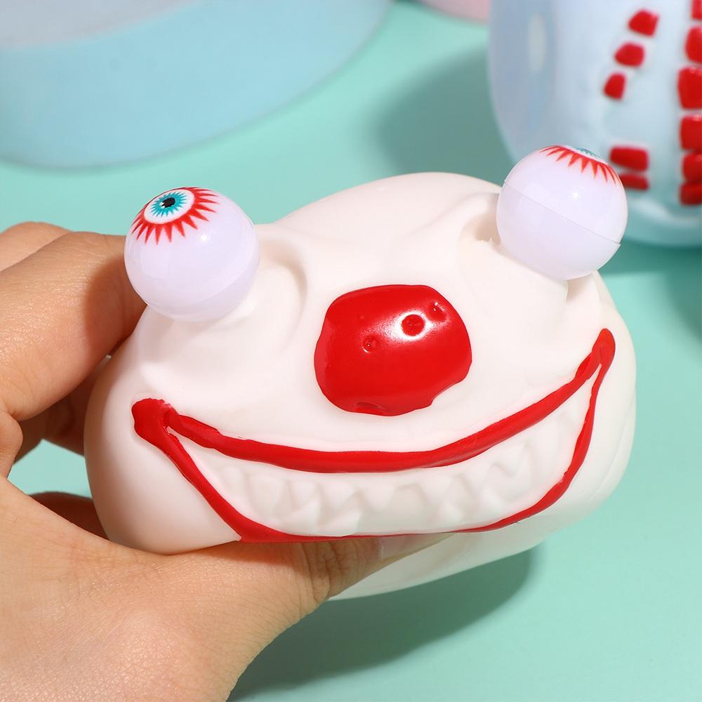 Soft Eye-popping Skull Toys Novelty Halloween Prank Toy Stress Relief Squeeze Fidget Toys  Adult