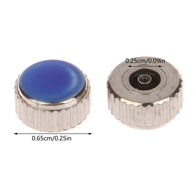 2 Piece Silver Color Steel Watch Crown 4.5Mm-7Mm Head Diameter With Flat Tube For Watches Repair L4429