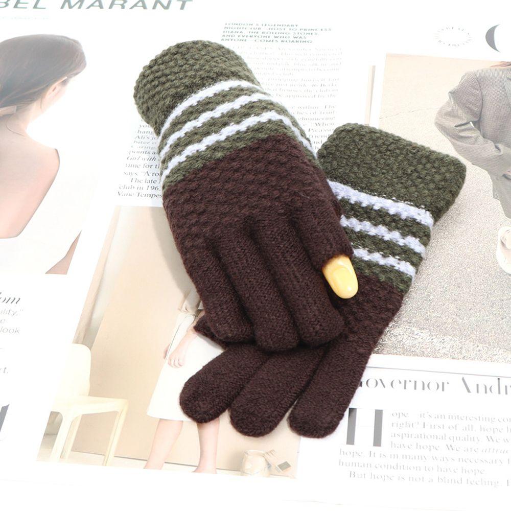 Writing Women's Knitted Gloves Ladies Winter Accessories Show Two Fingers Korean Style Mittens
