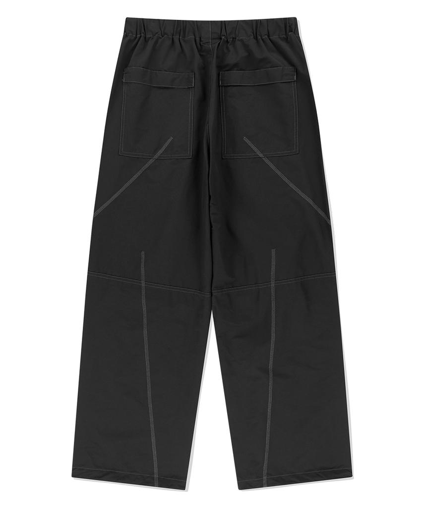 MAHAGRID [Fw Version]Cover Stitch Parachute Pant Black(Mg2Efmpa10A)