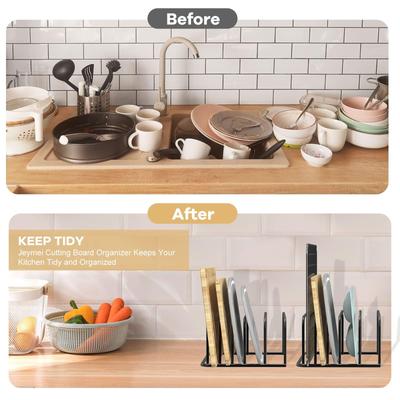 Multifunktionales Küchenschneidebrett und Geschirrabtropfgestell-Organizer, Keine Installation, Eisendraht, Modernes Arbeitsplatten-Aufbewahrungsregal---