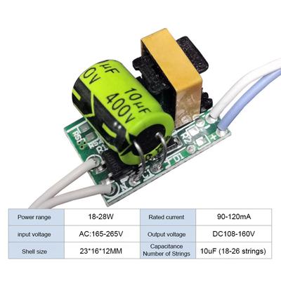 Transformateur d'alimentation non isolé pour LED AC165-265 V, pour ampoule LED SMD, 5-28 W, 90-120 mA