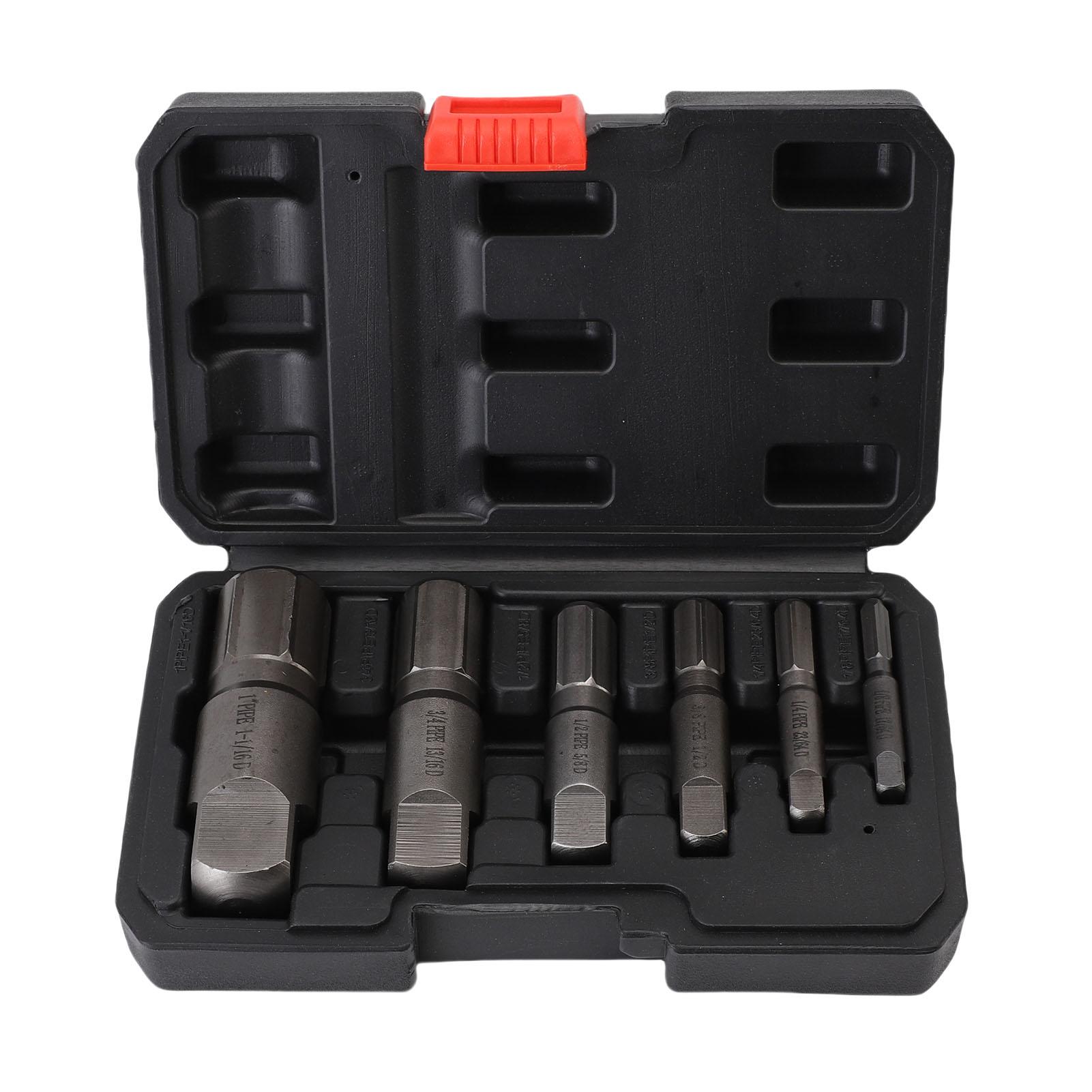 

6Pcs Pipe Extractor Set Broken Screw Remover Removal Tool Kit for 1 8in to 1in Threaded Pipes