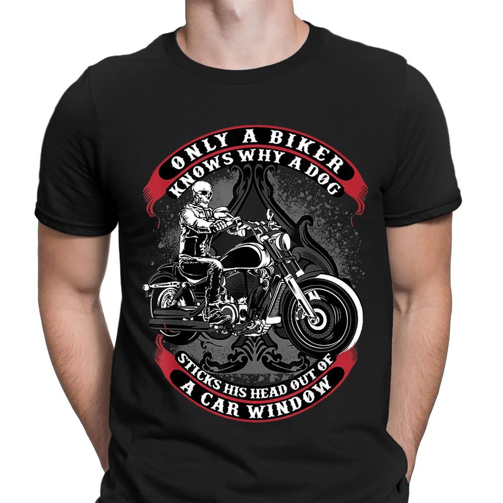 Funny Only A Biker Motorcycle Skull Motorbike Rider Mens T-Shirts Tee Top DNE