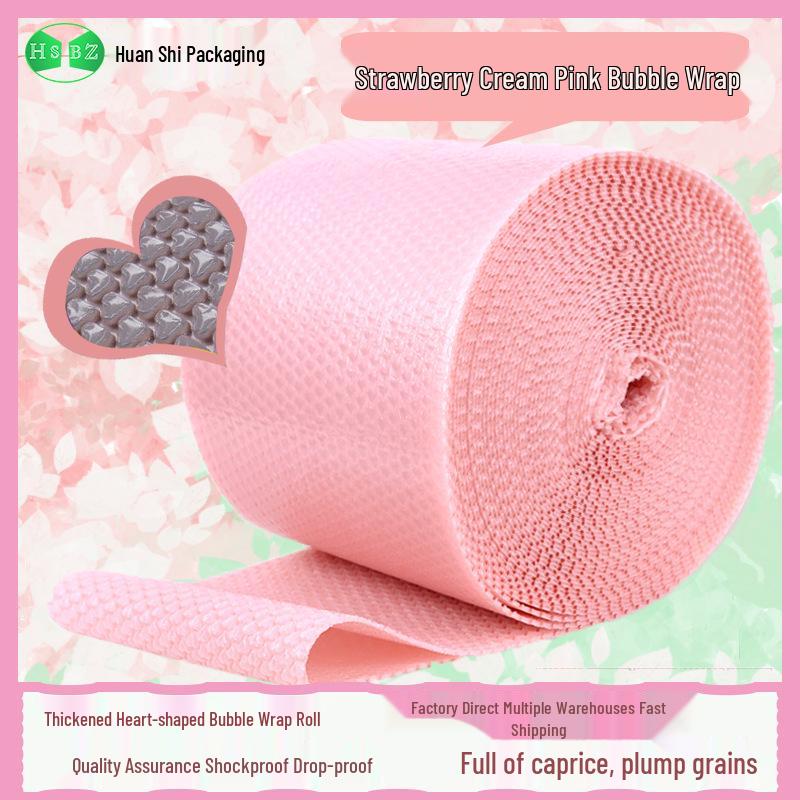 

Large Bubble Cushion Foam Roll - Shockproof Packing Paper for Safe Shipping Strawberry Cream Pink Bubble Roll; Trial 20cm x 6m