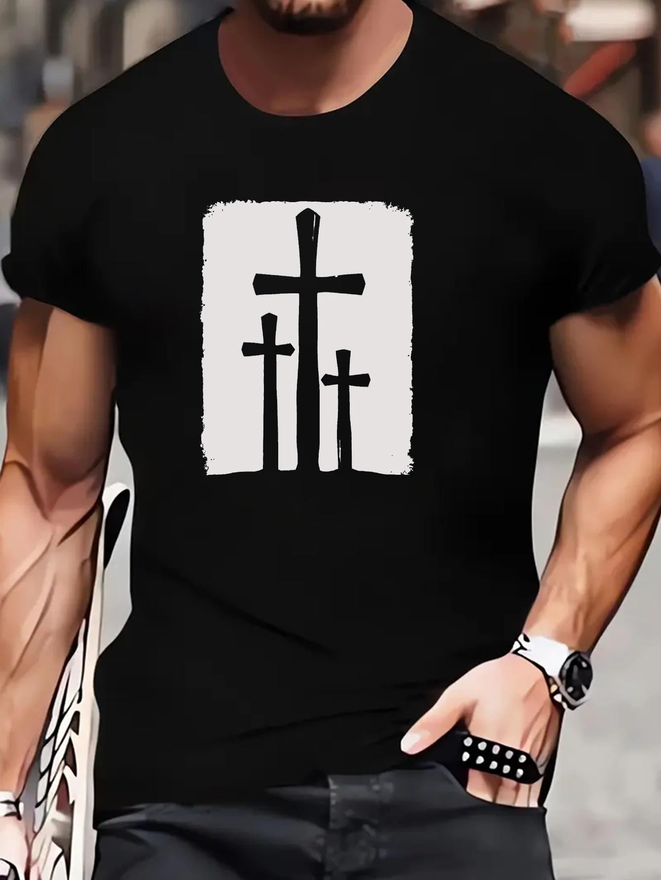 Black/White Graphic T-shirt - Soft Breathable Cotton Blend Tee with Stretch Fabric for Gym XXL