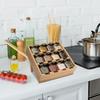 Bamboo Wood 12 Compartment Spice Rack Organizer For Kitchen Multi-Tier Storage Shelf With Jars