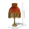 Lamp with Retro Fabric Shade, Elegant Fringe