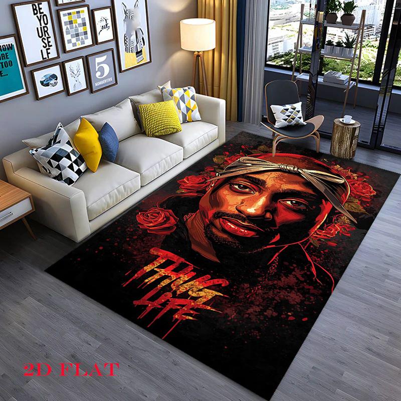 Vintage Hip Hop Portrait Carpet Living Room And Bedroom Mats Suitable For All Seasons Protective Pad Gift Art