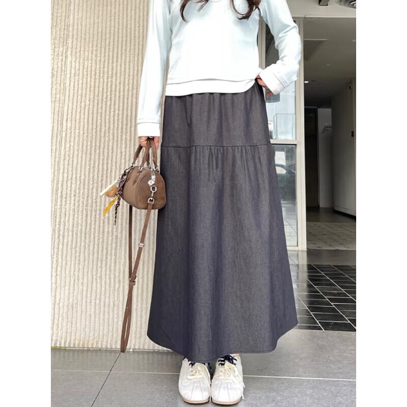 Women s Plus Size Pleated A-line Midi Skirt L