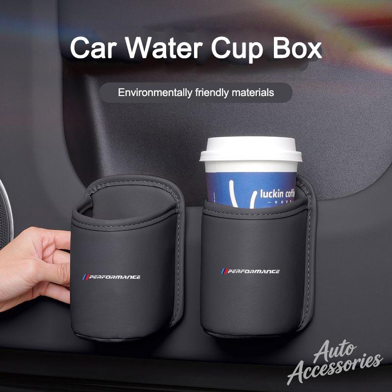Leather Car Water Cup Box Back Seat Drink Rack Storage Auto Accessories For BMW F10 F20 F30 F40 F26 F31 F49 F86 M3 M5 X3 Sticker